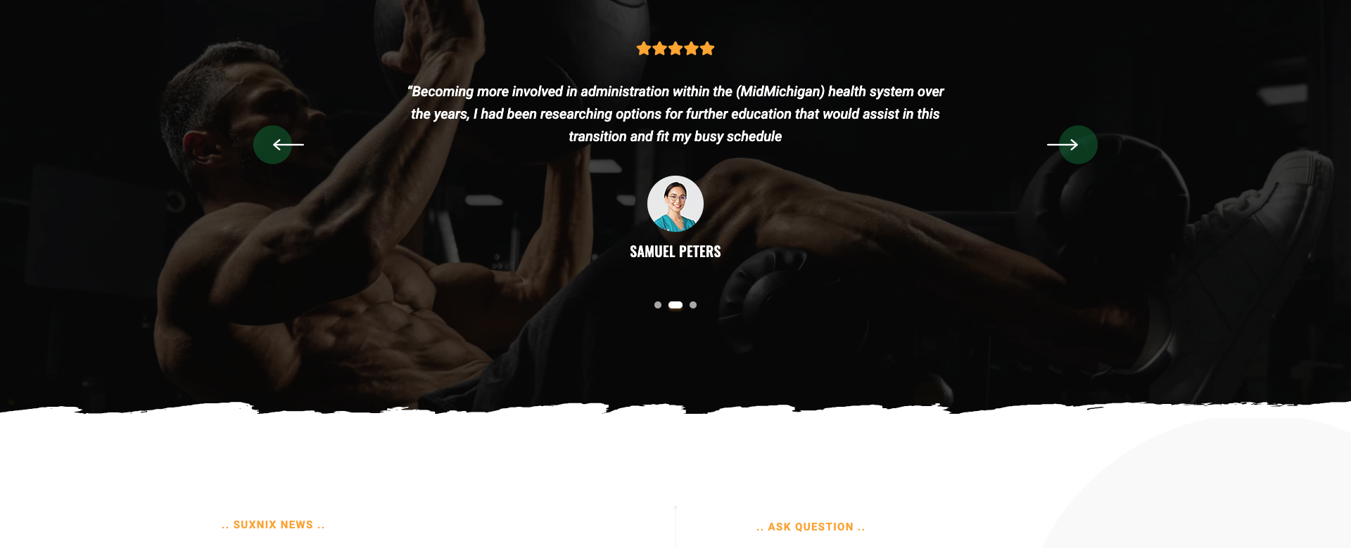Dark testimonial background from Figma design